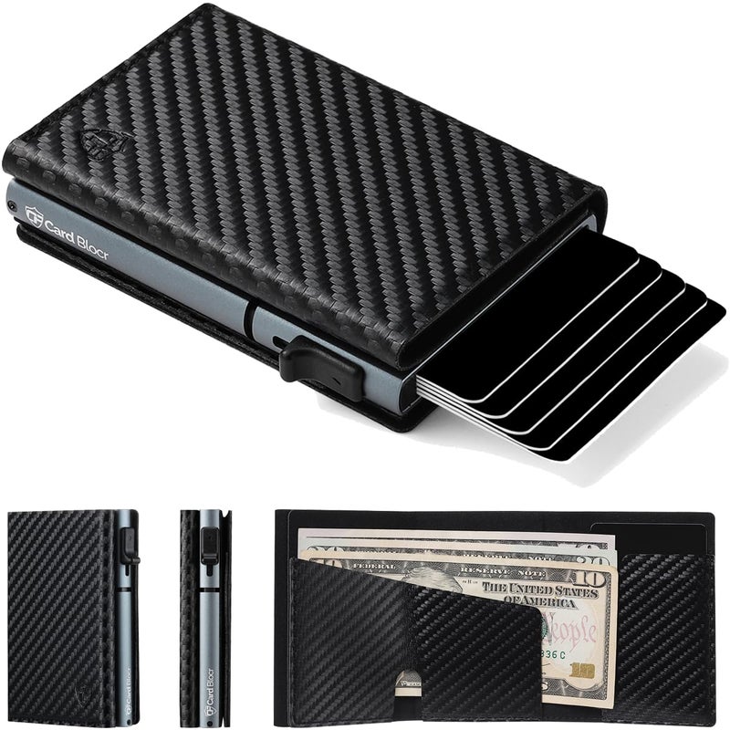 Conceal Plus Pop Up Wallet for Men â€“ RFID Blocking Slim Metal Card Holder Wallet, Automatic Pop-Up Card Ejector, Minimalist Front Pocket Wallet, Holds Up to 10 Cards + Cash - Image 1